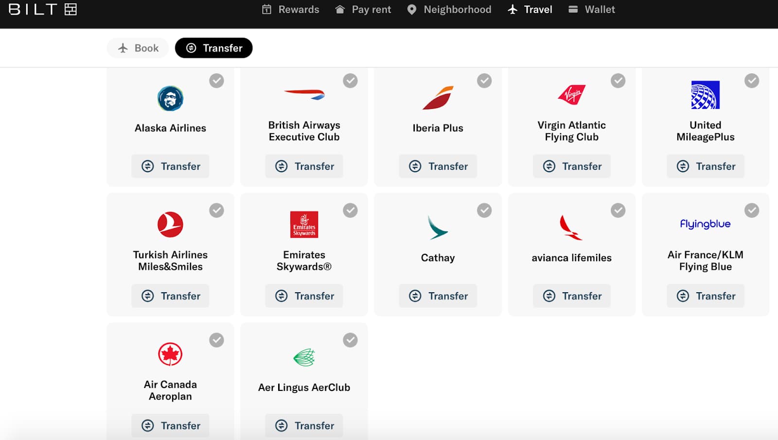 Pick Aeroplan from the partner grid